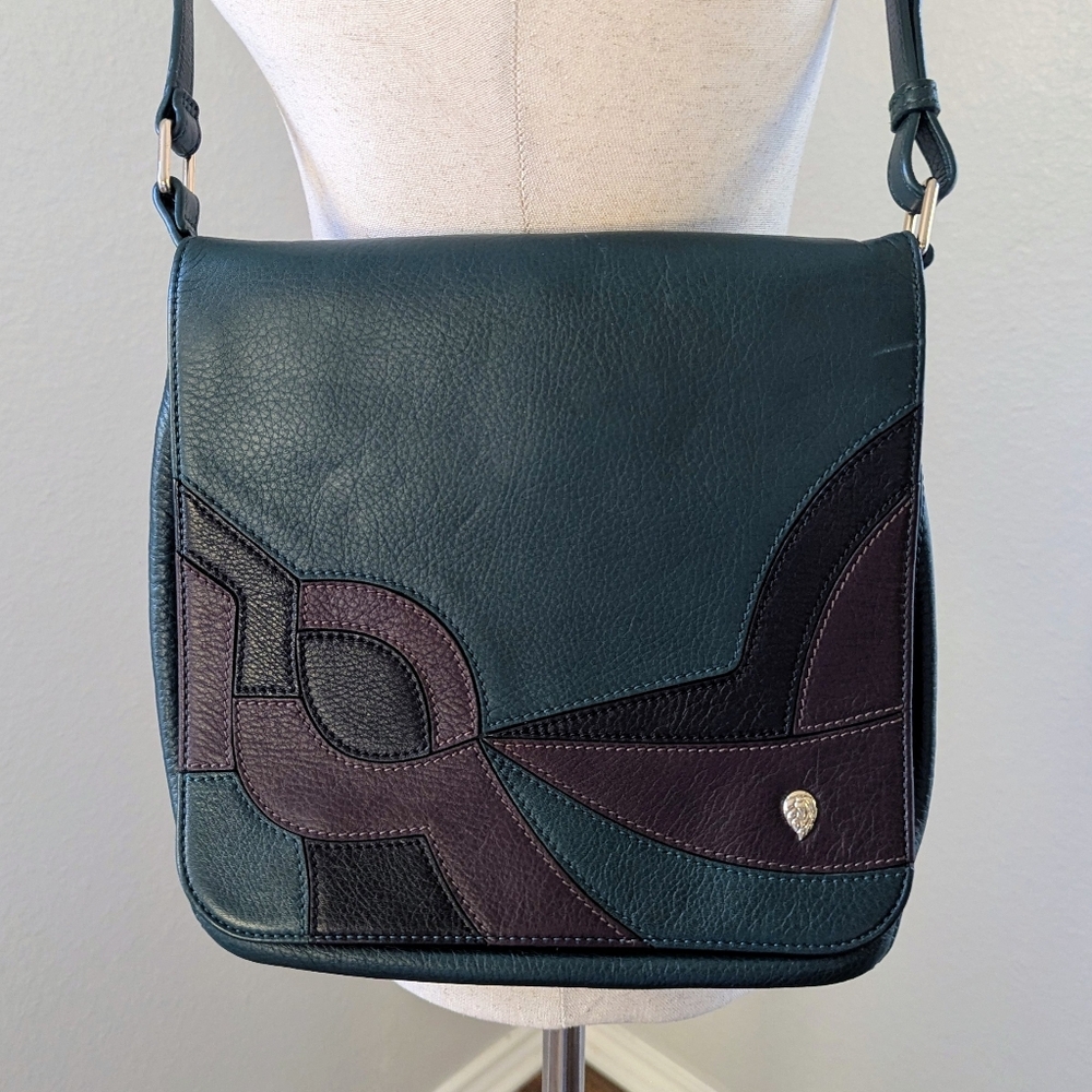 Helen Kaminski Bridgette Combo Green And Brown Leather Crossbody Bag